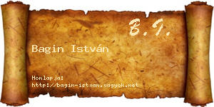 Bagin István névjegykártya